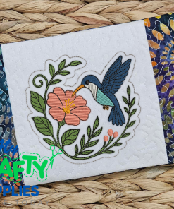 Hummingbird Mug Rug Embroidery Design (MAD)