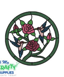 Hummingbird Stain Glass 913 Embroidery Design