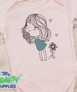 Ice Cream Girl Embroidery Design