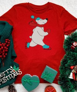 Ice Skating Polar Bear Embroidery Design