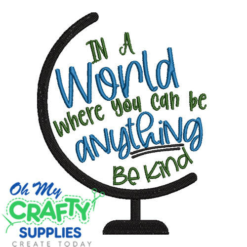 Kind World Embroidery Design