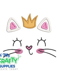Kitten Face Crown Applique Design