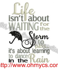 Life Storm Rain Embroidery Design