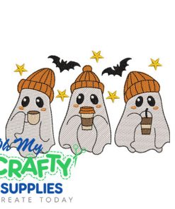 Latte Ghost Embroidery Design