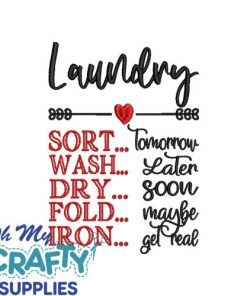 Laundry Get Real Embroidery Design