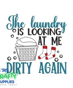 Laundry Looking Dirty Embroidery Design
