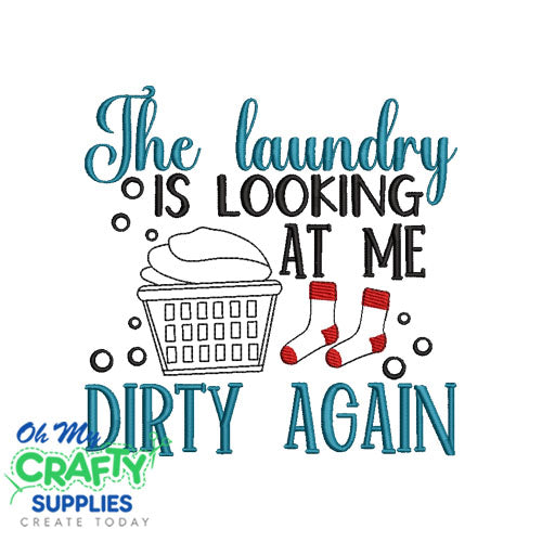 Laundry Looking Dirty Embroidery Design