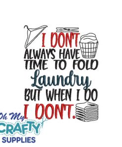 Laundry Time Embroidery Design