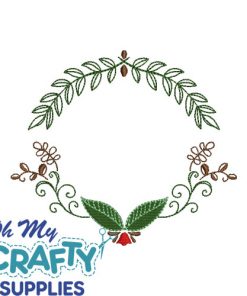 Leafy Monogram Frame Embroidery Design