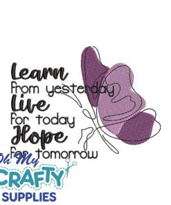Learn Live Tomorrow Embroidery Design