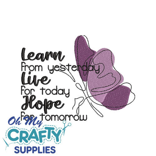 Learn Live Tomorrow Embroidery Design