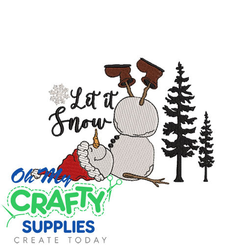Let it Snow Snowman Embroidery Design