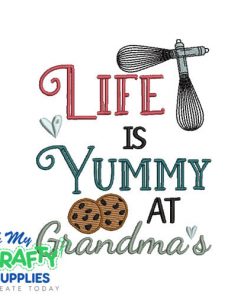 Life is Yummy Embroidery Design