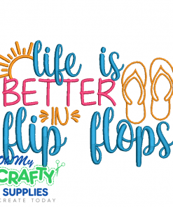 Flip Flop Life 423 Embroidery Design