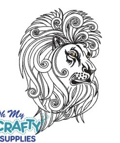 Lion Drawing 21222 Embroidery Design