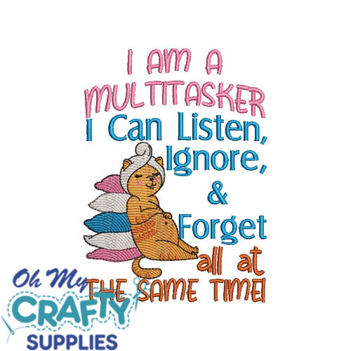 Listen Ignore Forget 626 Embroidery Design