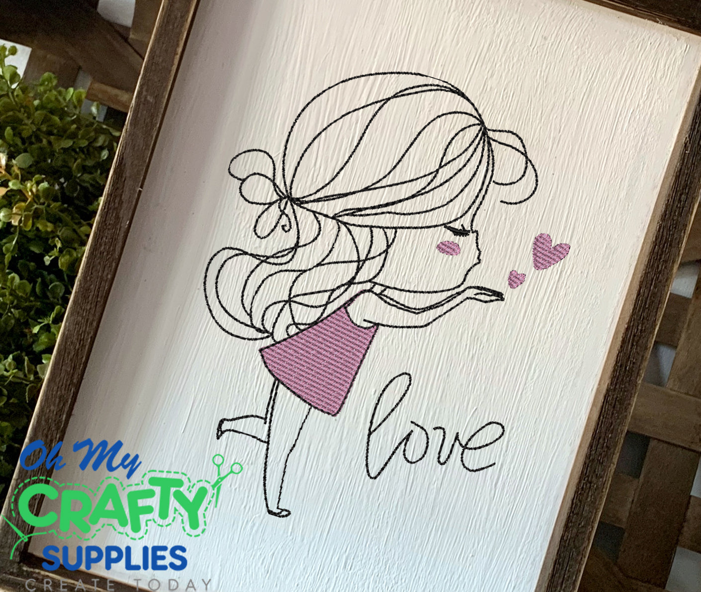 Love Lady Girl Embroidery Design