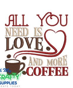 Love and Coffee 323 Embroidery Design