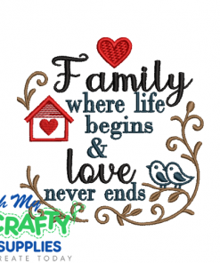Love never ends 612 Embroidery Design