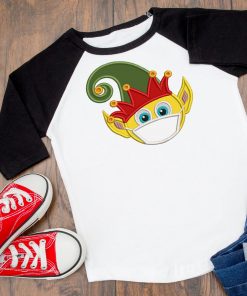 Masked Elf Emoji Applique Design