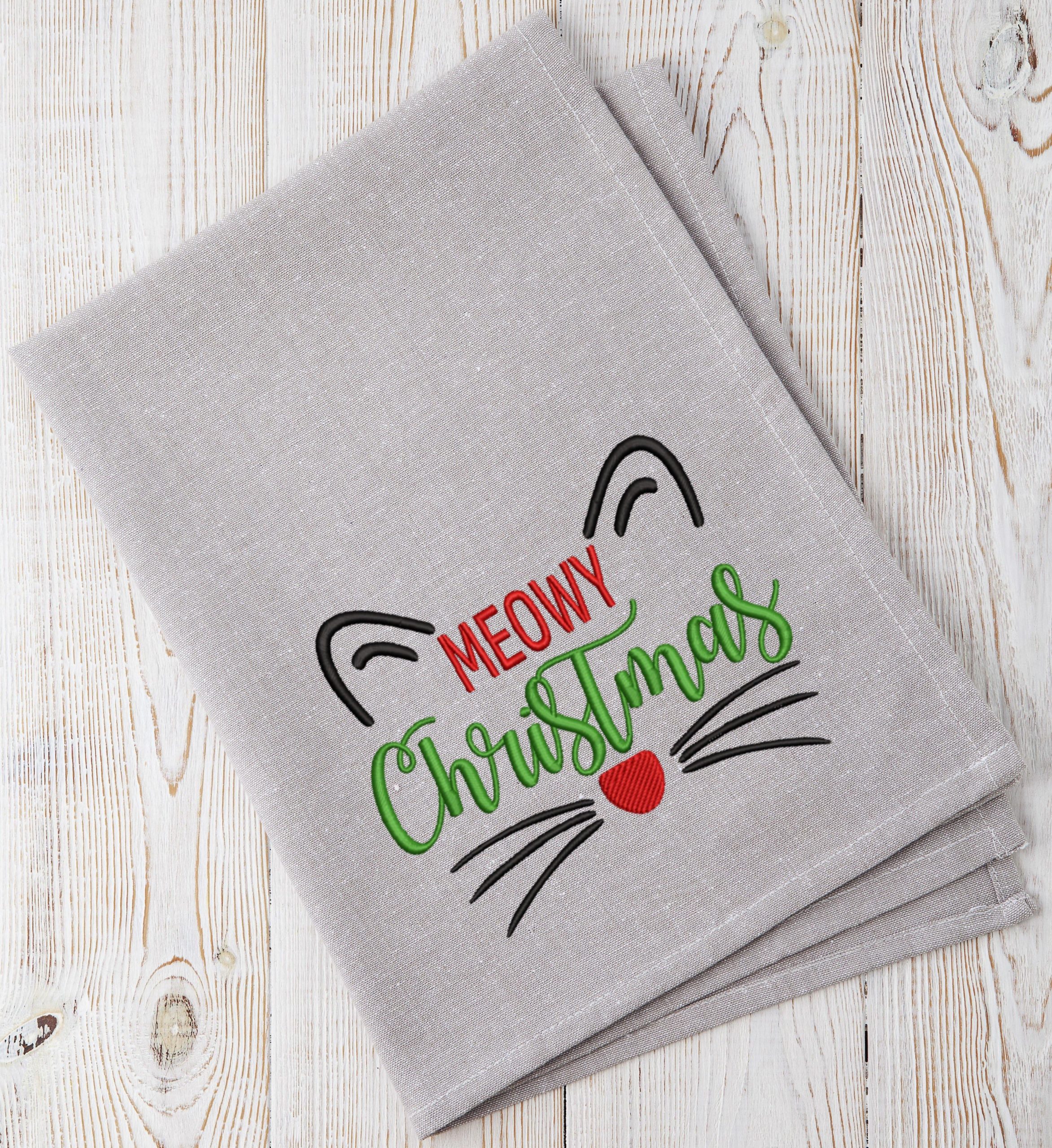 Meowy Christmas Embroidery Design