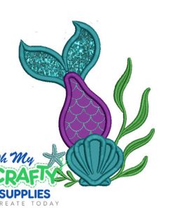 Mermaid Tail Applique  Embroidery Design