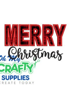 Merry Christmas Applique 1029 Embroidery Design