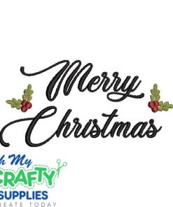 Merry Christmas Holly 111122 Embroidery Design