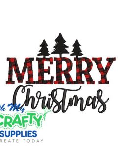 Merry Christmas Plaid 115 Embroidery Design