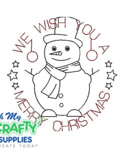 Merry Christmas Snowman 1130 Embroidery Design