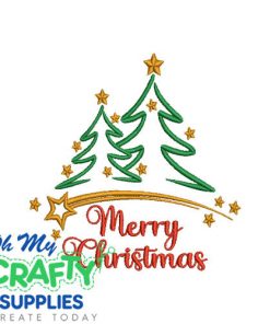 Merry Christmas Trees 1025 Embroidery Design