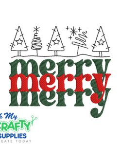 Merry Merry Merry Embroidery Design