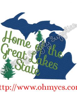 State of Michigan Embroidery Design