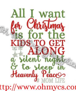 Mom Life Christmas Embroidery Design