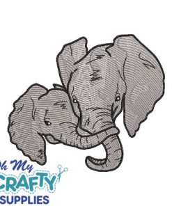 Mommy and Baby Elephant 429 Embroidery Design