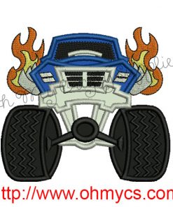 Monster Truck Applique Embroidery Design