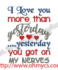 More than Yesterday Embroidery Design