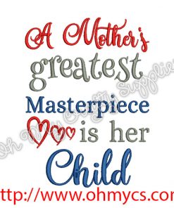 Mother's Masterpiece Child Embroidery Design