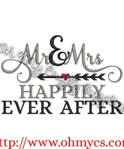Mr&Mrs Happily Ever After Embroidery Design