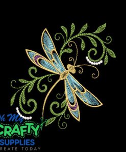 Nature’s Jewel Dragonfly Embroidery Design