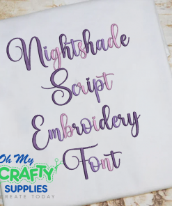 Nightshade Script Embroidery Font (BX Included)