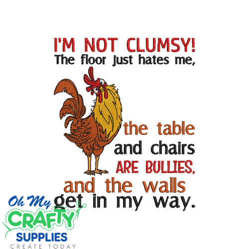 Not Clumsy Rooster 313 Embroidery Design