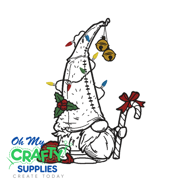 Light Gnome 128 Embroidery Design