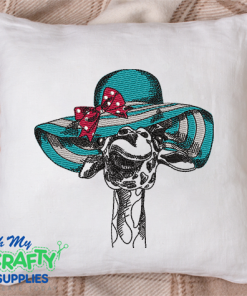 Beach Hat Giraffe Embroidery Design