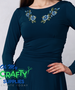 Blue Floral Neckline 2021 Embroidery Design