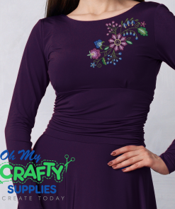 Blue and Purple Floral Flowers Embroidery Design