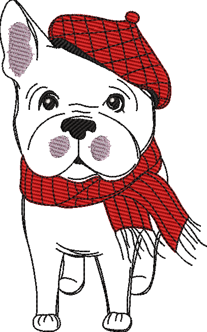 Cute Little French Pup Sketch 2020 Embroidery Design