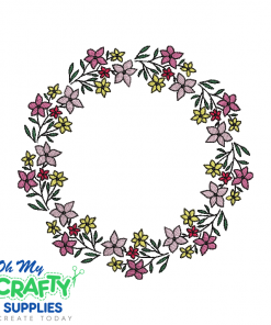 Floral Monogram Circle 2021 Embroidery Design