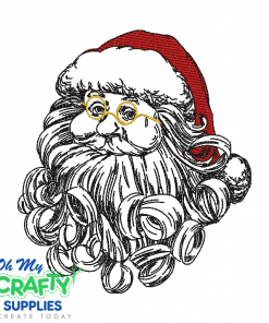 Santa Face Sketch 93021 Embroidery Design