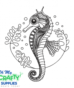 Seahorse Line Art 2021 Embroidery Design